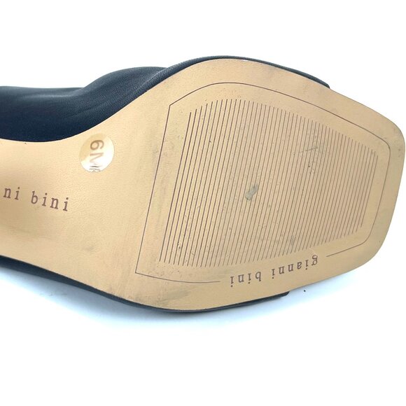 NEW Gianni Bini Black Leather Lace Up Open Toe 3" Heel Women's Heels Size 6M - Picture 10 of 10